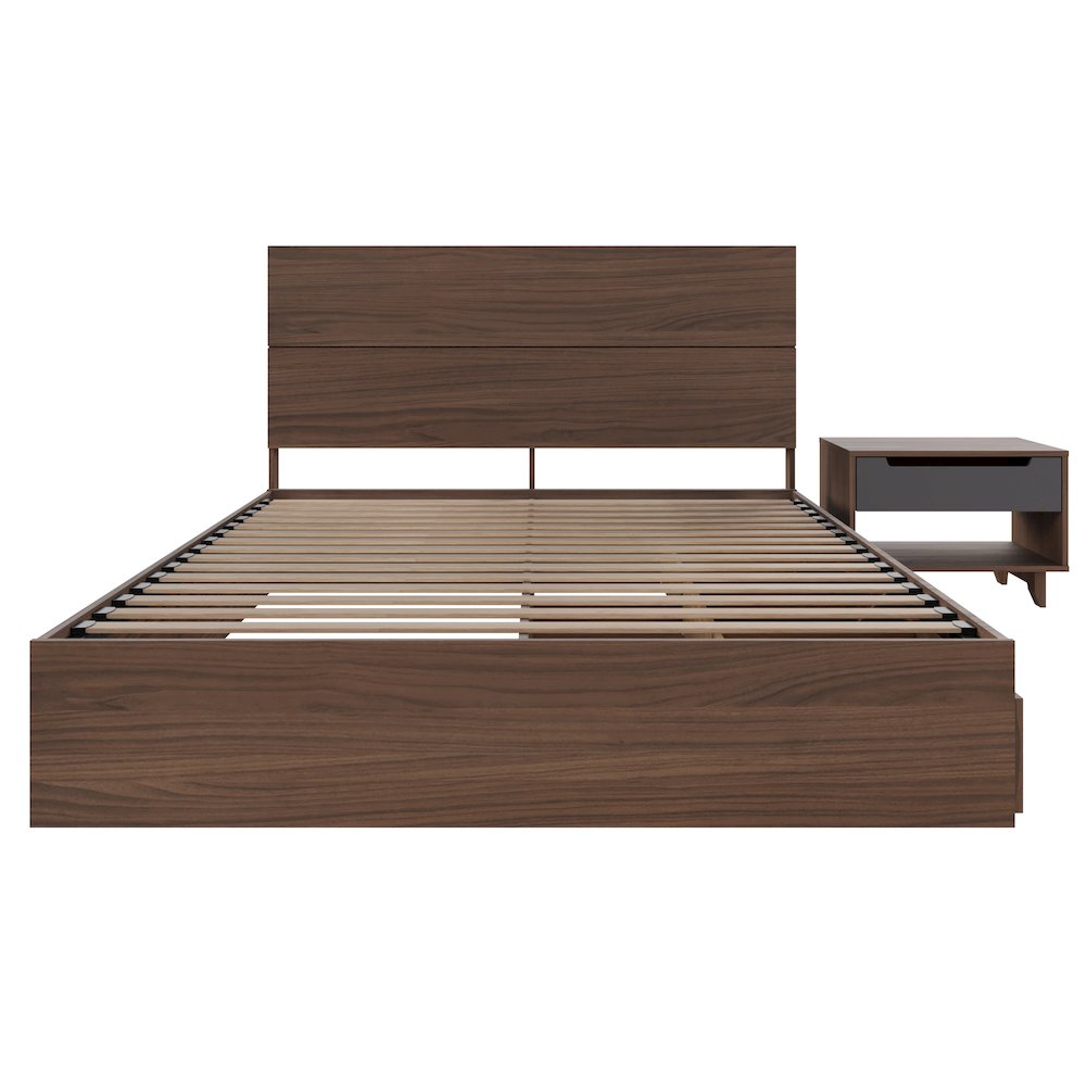 Milo 3-Piece Reversible Storage Bedroom Set,1 Nightstand, Queen. Picture 2