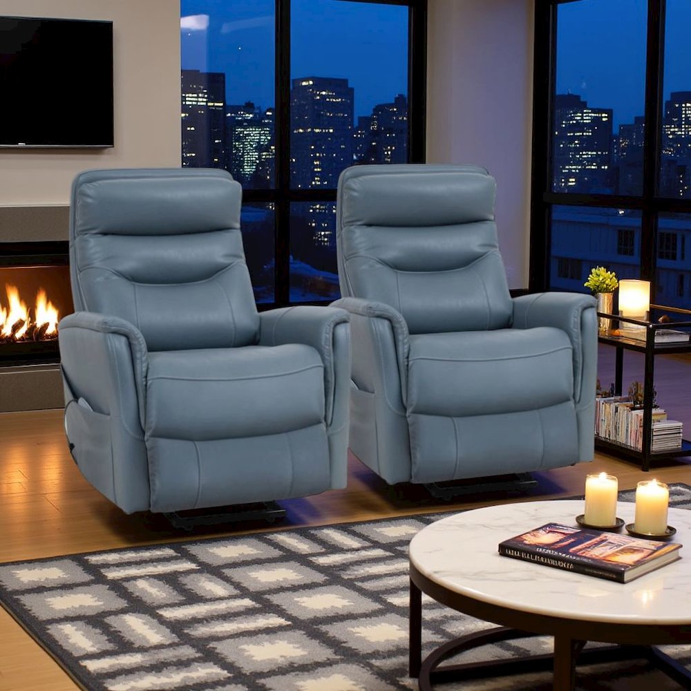 Azure Recliner Chairs Set of 2 – Power Lift Recliner with Headrest. Picture 4