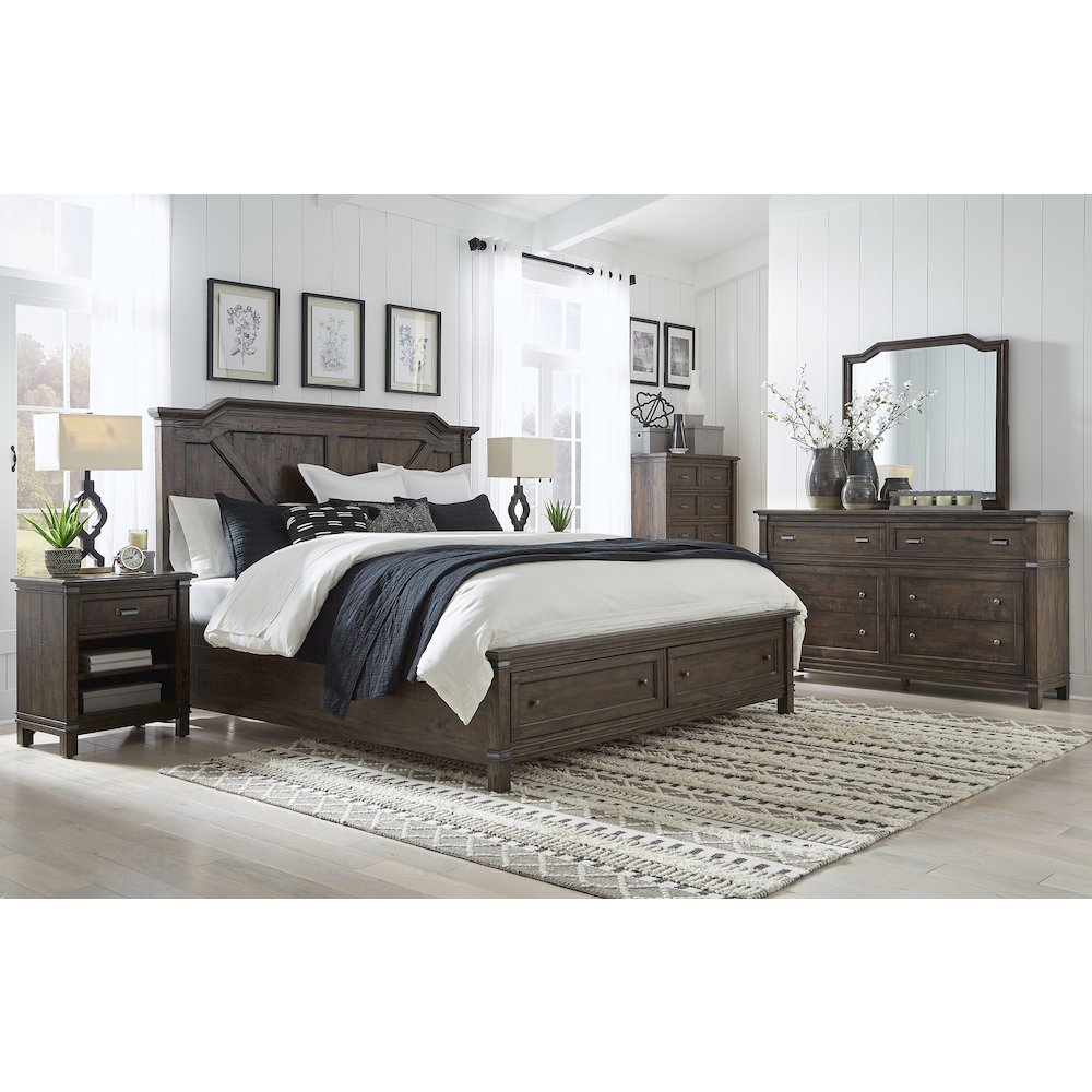 Farmwood 1-Drawer Nightstand - Whiskey Barrell. Picture 3