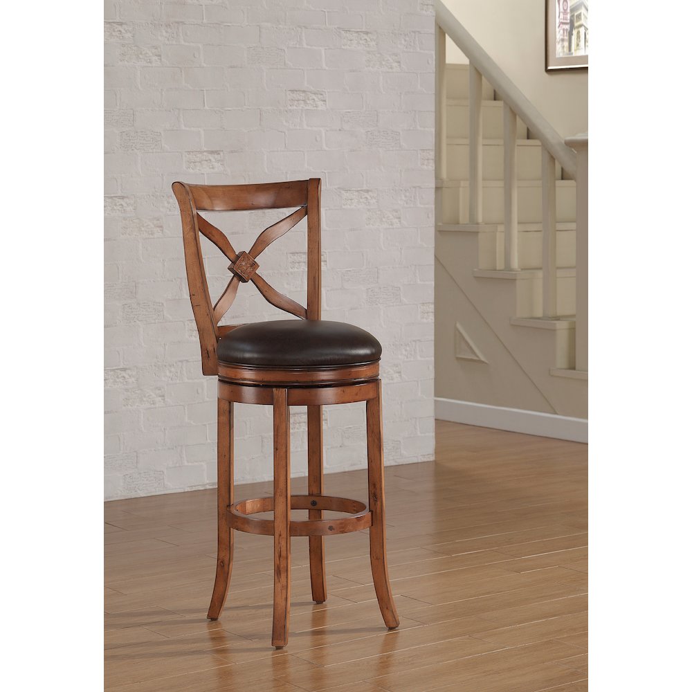 Provence 34" Swivel Stool - Light Oak. Picture 3