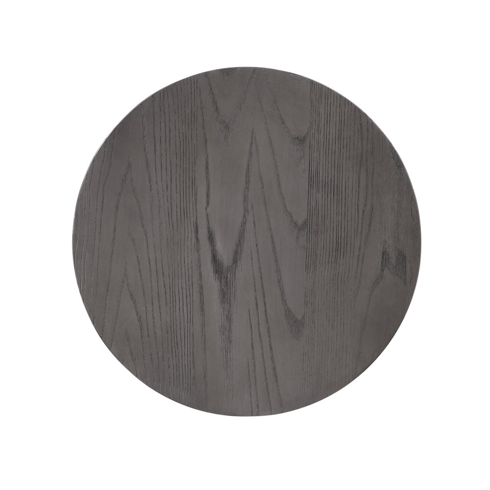 Stockton 30" Backless Metal Swivel Stool - Slate Grey - Grey Oak Seat. Picture 3