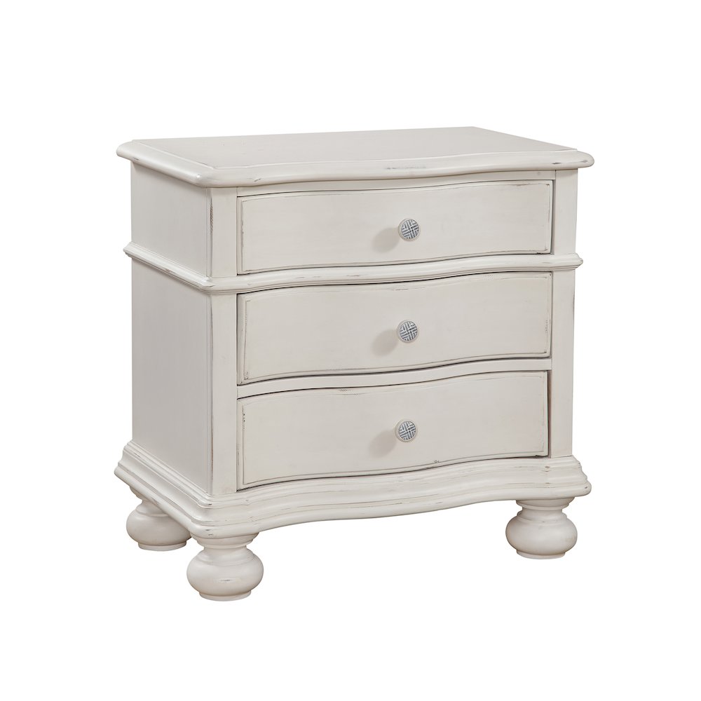 Rodanthe 3-Drawer Nightstand - Dove White. Picture 1