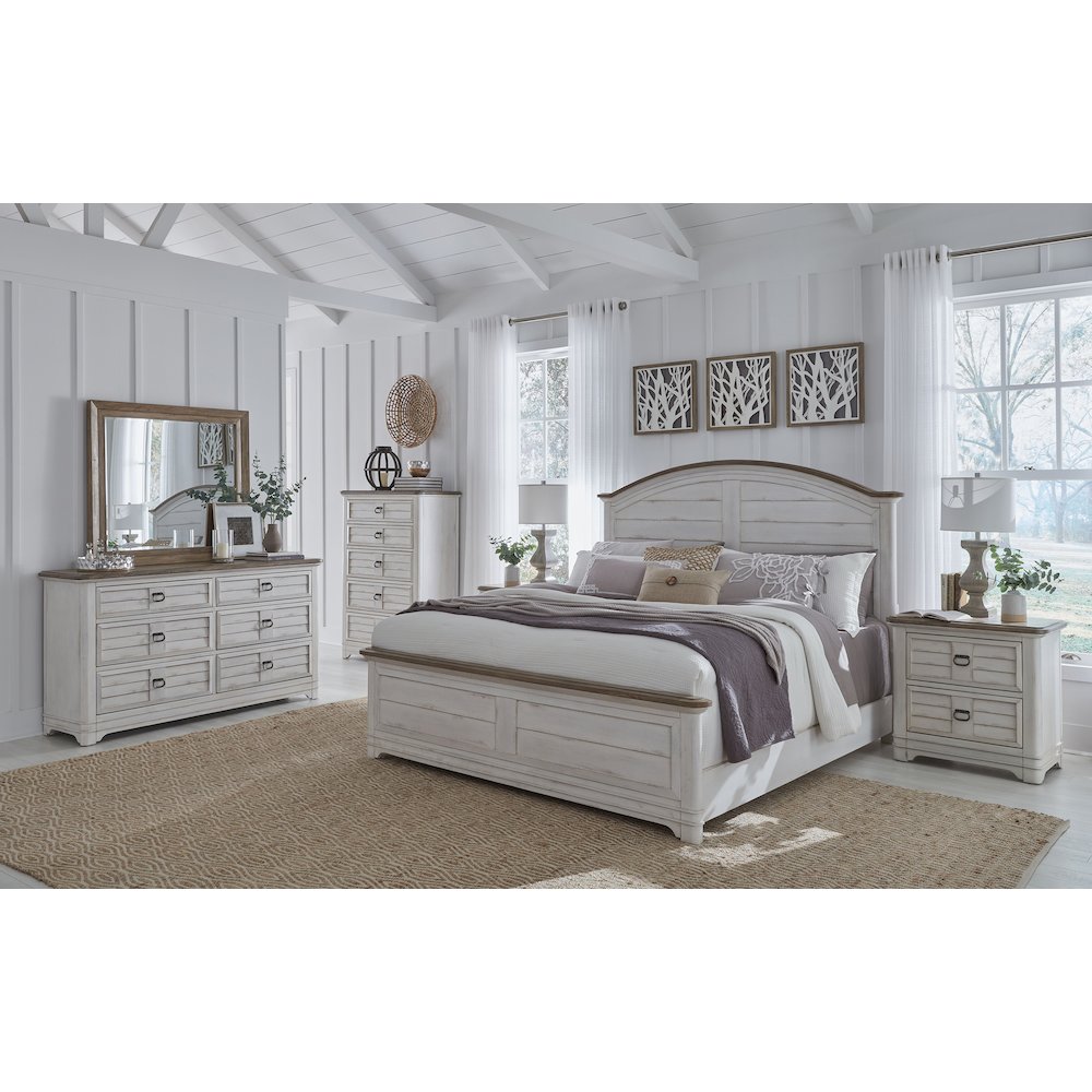 Meadowbrook 5-Drawer Chest - Whitewash - Sand Top. Picture 4