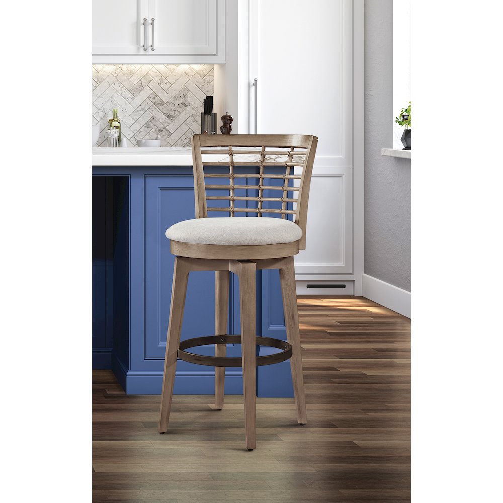 Beach Comber Bar Height Swivel Stool - Brown. Picture 4