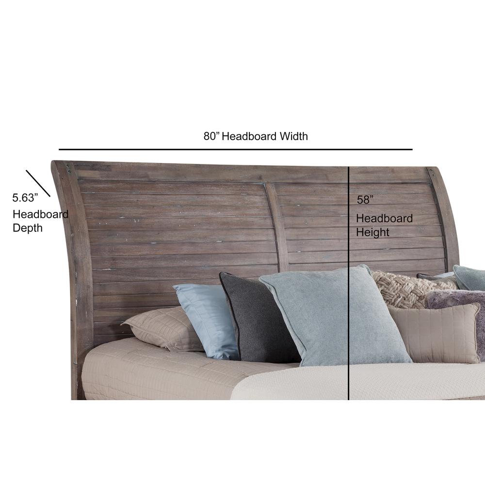 Aurora Sleigh 6/6 Headboard - Weathered Grey. Picture 1