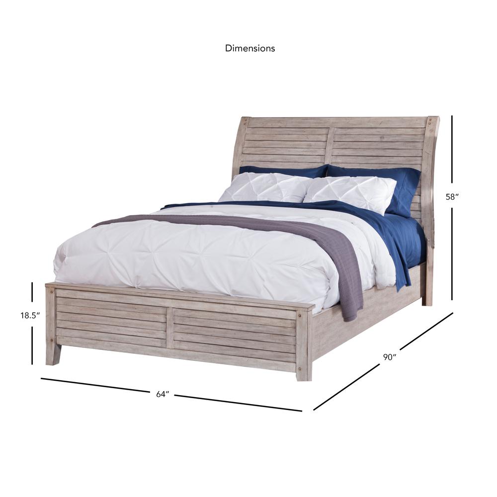 Aurora Queen Sleigh Bed - With Panel Footboard - Whitewash. Picture 2
