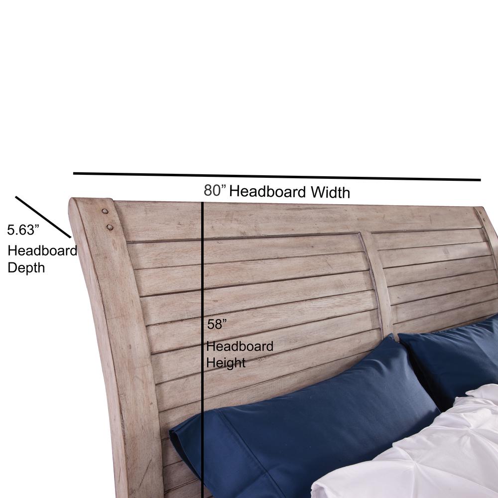 Aurora Sleigh 6/6 Headboard - Whitewash. Picture 1
