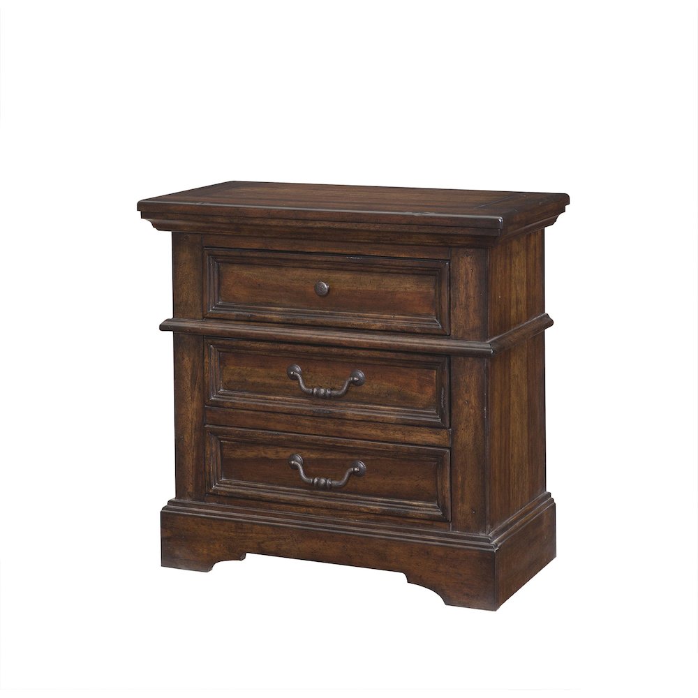 Stonebrook 3-Drawer Nightstand - Tobacco Finish. Picture 1