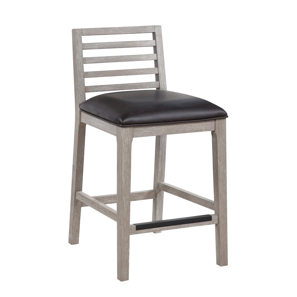 Siri 26" Wood Stool - Driftwood Grey. Picture 1