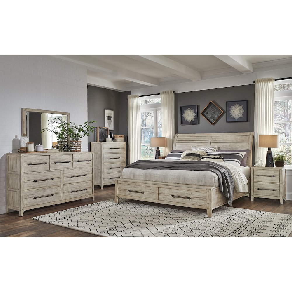 Aurora 2-Drawer Nightstand - Whitewash. Picture 2
