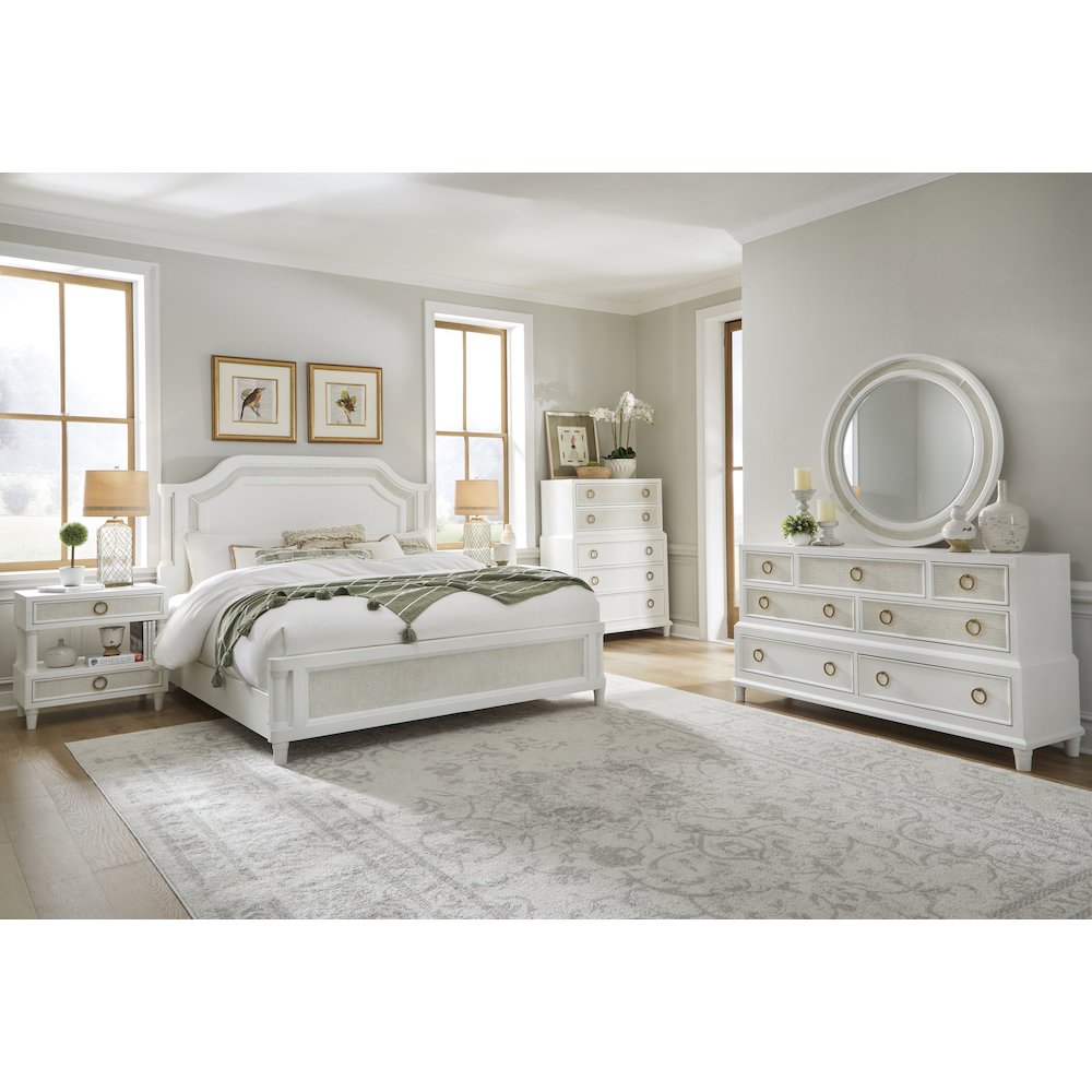 Switchgrass King Mansion Bed - White. Picture 2