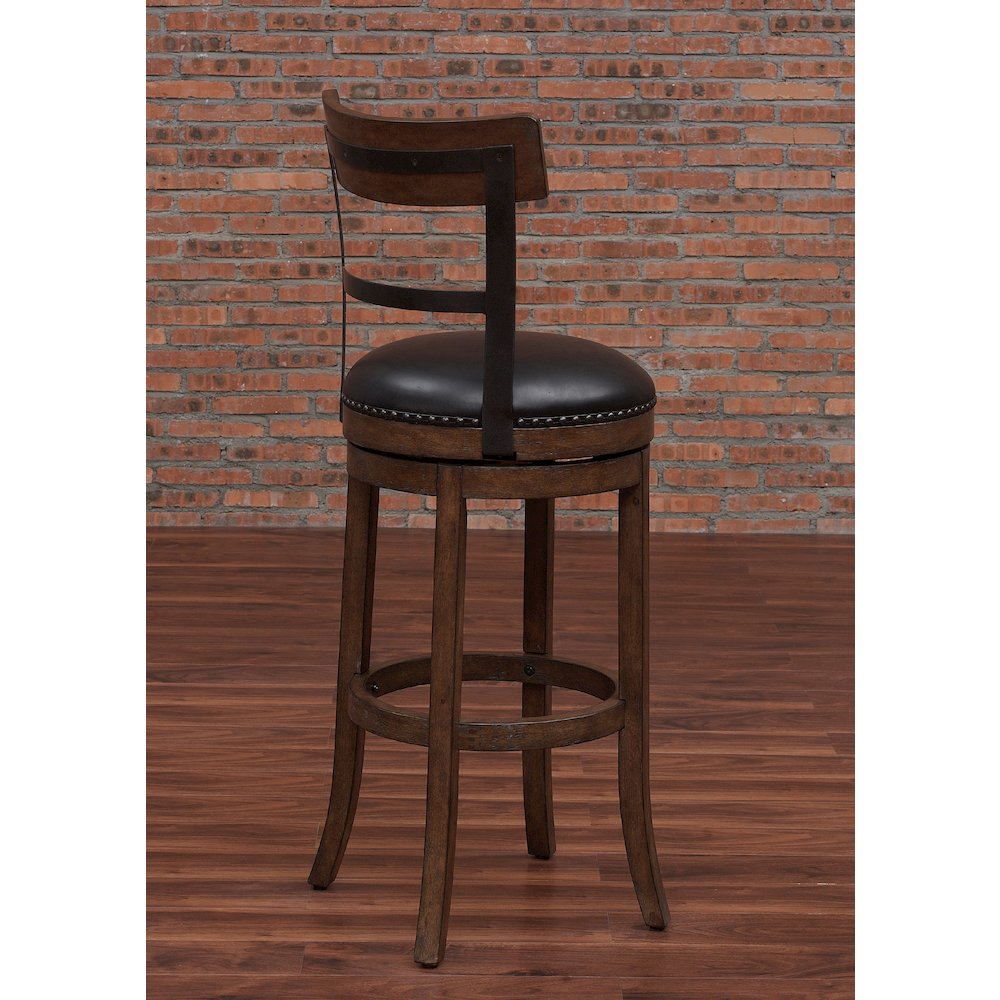 Taranto 30" Bar Swivel Stool - Washed Brown. Picture 4