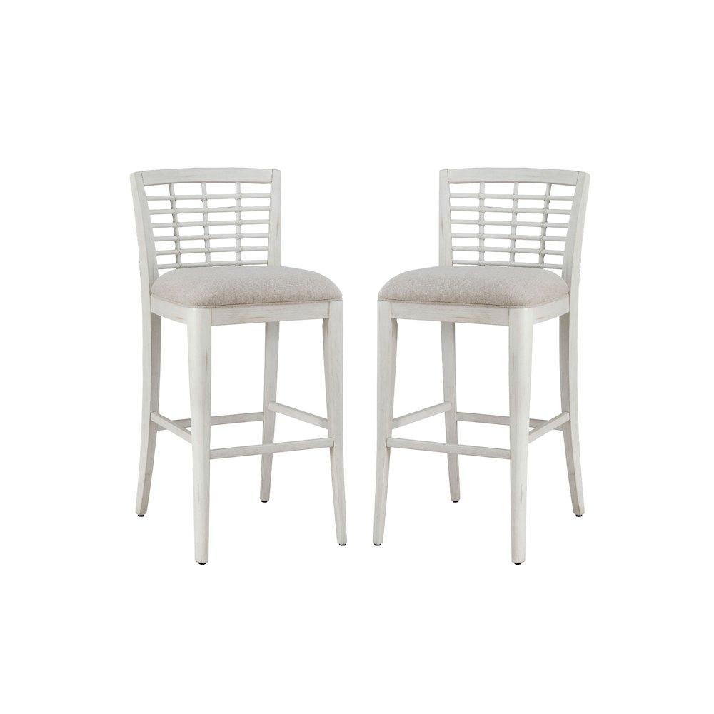 Beach Comber Bar Stool - Set of 2 - White. Picture 1