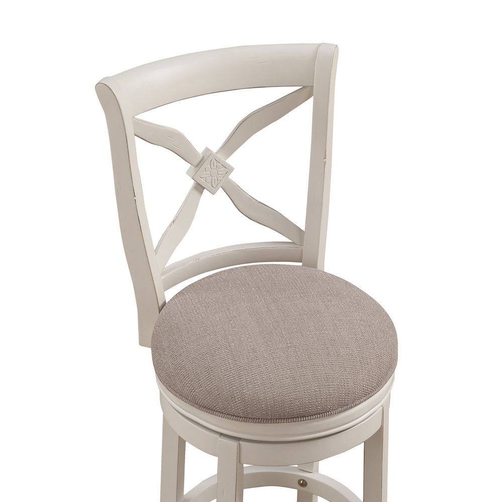 Accera 34" Swivel Stool - Distressed Antique White. Picture 3