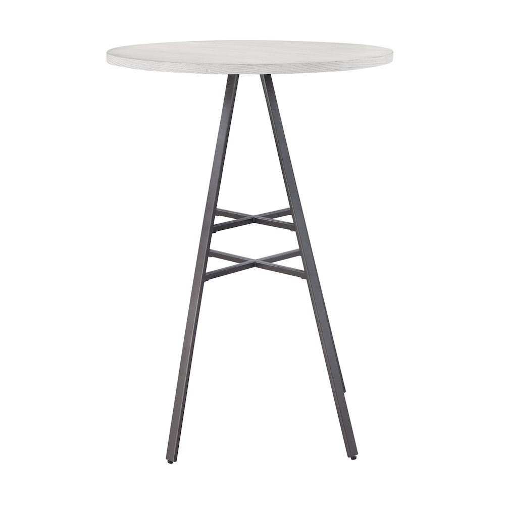 Stockton Round Pub Table - Slate Grey - White Oak Top. Picture 2