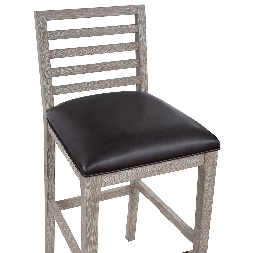 Siri 30" Wood Stool - Driftwood Grey. Picture 4