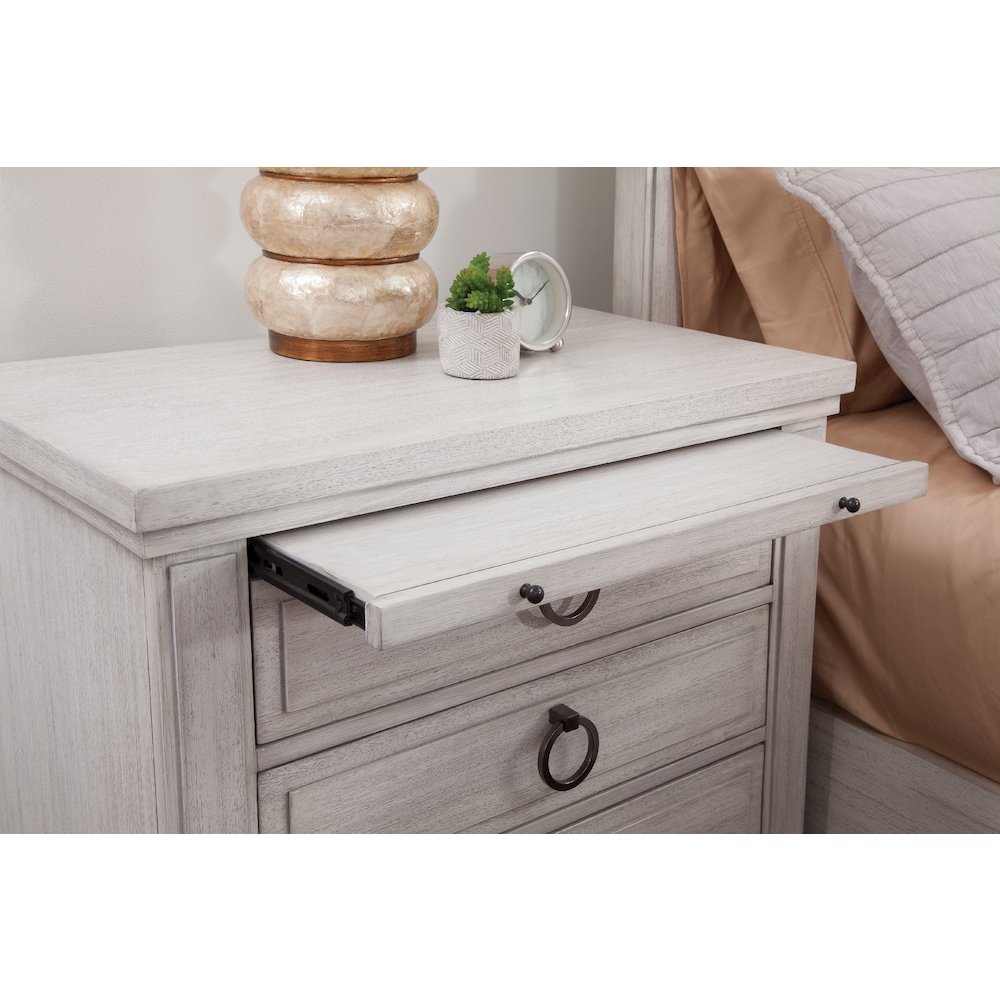 Salter Path 3-Drawer Nightstand - White with Grain. Picture 4