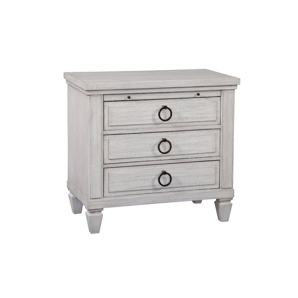 Salter Path 3-Drawer Nightstand - White with Grain. Picture 1