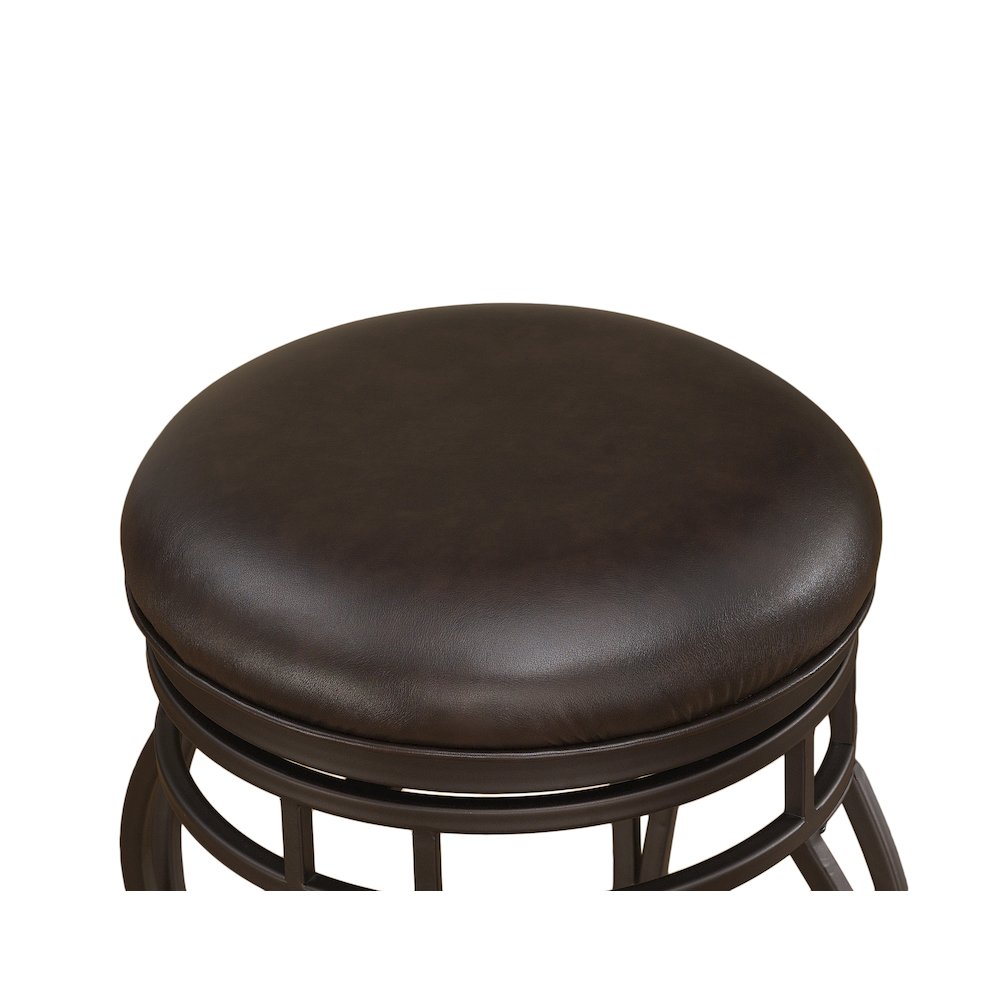 Sienna 34" Backless Metal Swivel Stool - Russet Brown. Picture 3