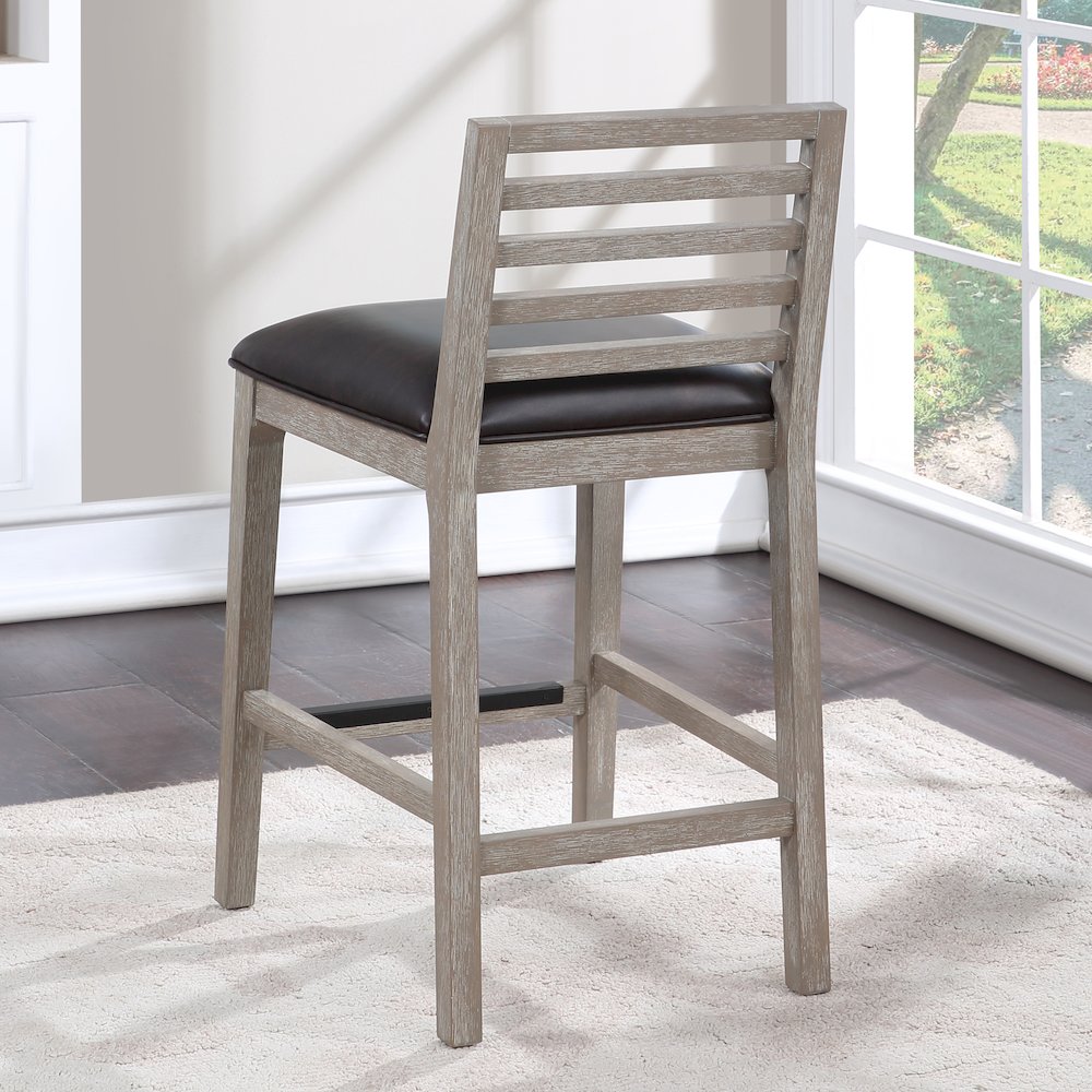 Siri 26" Wood Stool - Driftwood Grey. Picture 9
