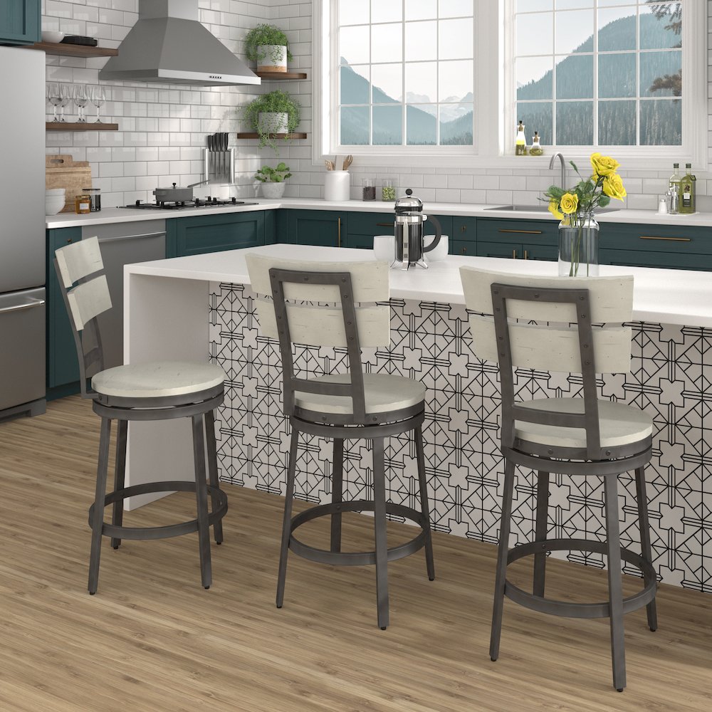 Wilson 24" Swivel Stool - Middle Gray. Picture 7