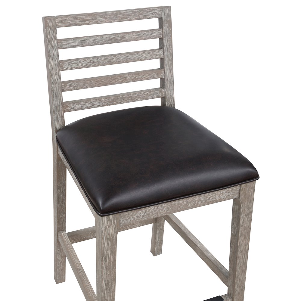 Siri 26" Wood Stool - Driftwood Grey. Picture 4