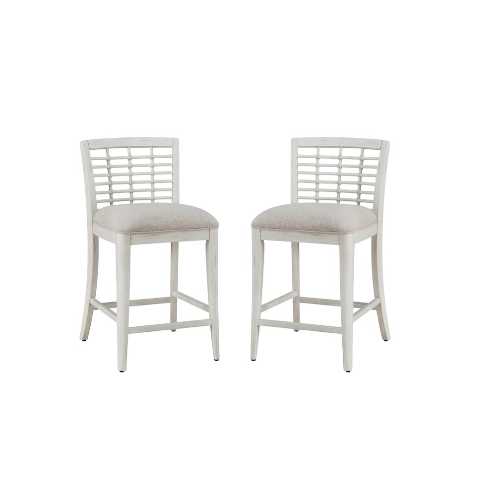 Beach Comber Counter Stool - Set of 2 - White. Picture 1
