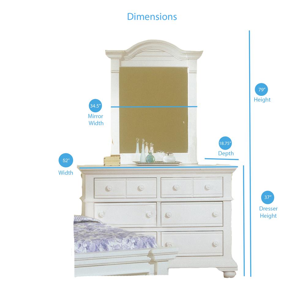 Cottage Traditions Double Dresser with Mirror - White Cottage. Picture 3