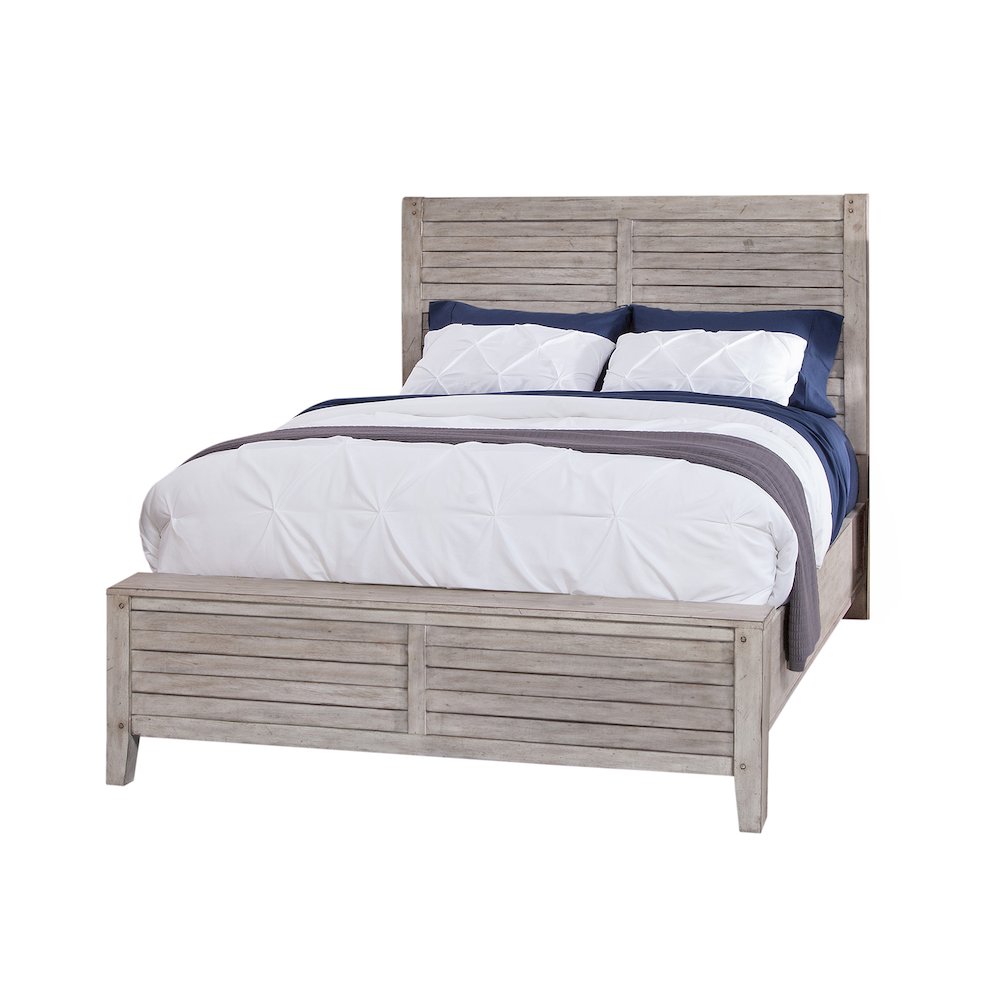 Aurora Queen Panel Bed - With Panel Footboard - Whitewash. Picture 1