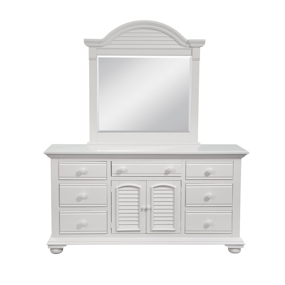 Cottage Traditions Triple Dresser with Mirror - White Cottage. Picture 1