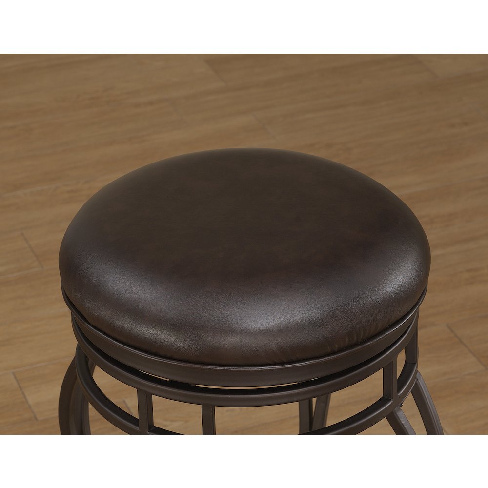 Sienna 34" Backless Metal Swivel Stool - Russet Brown. Picture 5