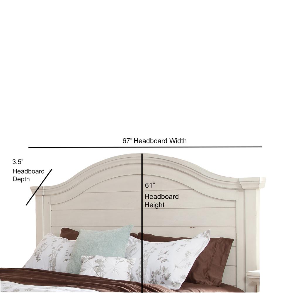 Stonebrook 5/0 Panel Headboard - Distressed Antique White. Picture 1
