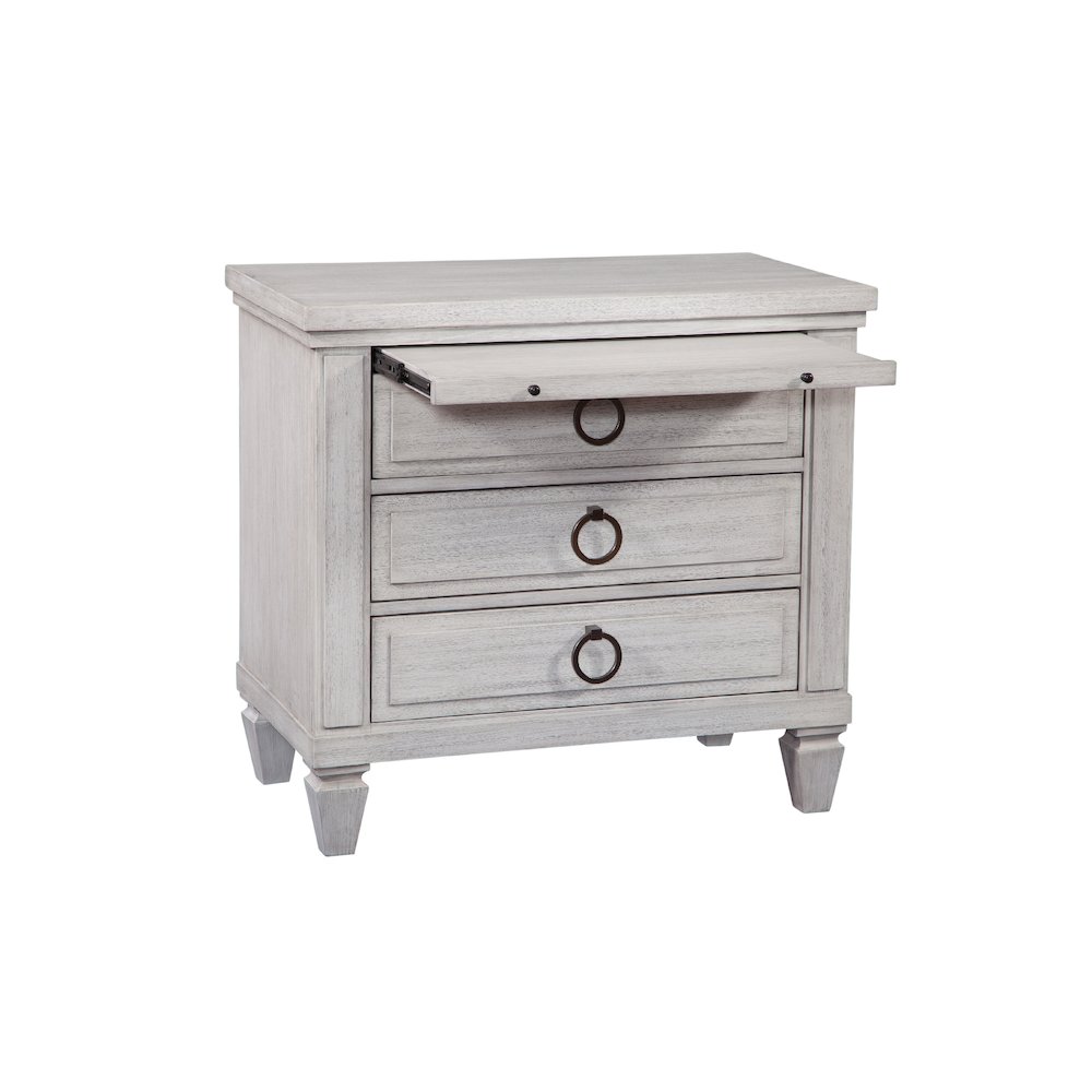 Salter Path 3-Drawer Nightstand - White with Grain. Picture 2
