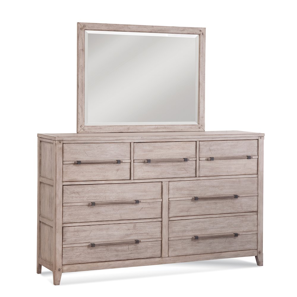 Aurora Dresser with Mirror - Whitewash. Picture 1