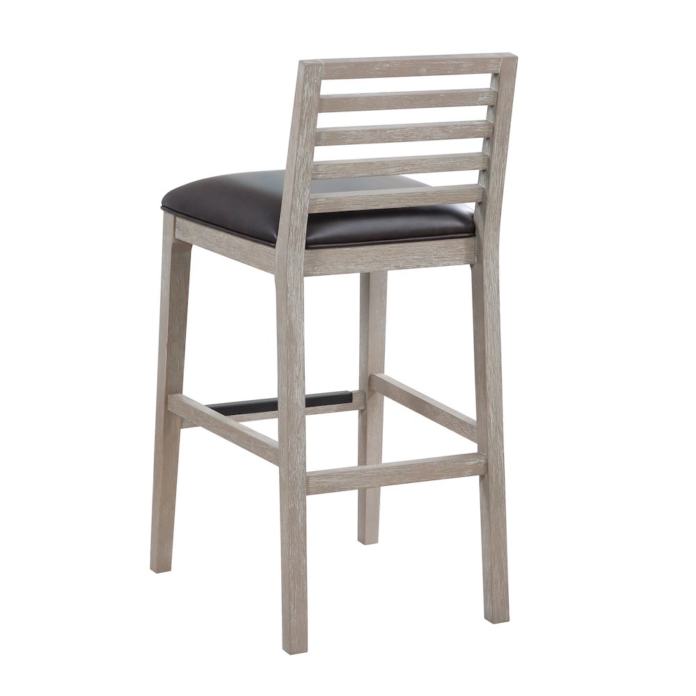 Siri 30" Wood Stool - Driftwood Grey. Picture 3