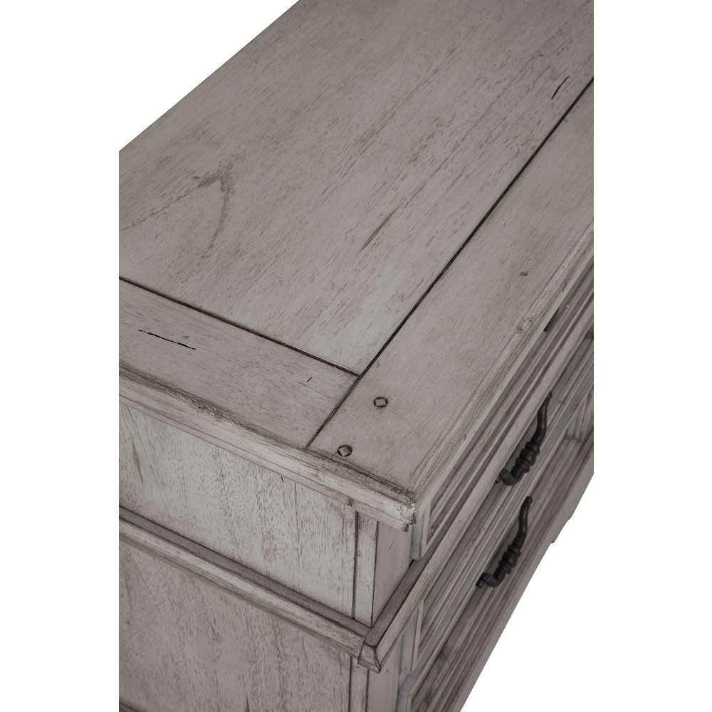 Stonebrook 3-Drawer Nightstand - Light Distressed Antique Gray. Picture 5