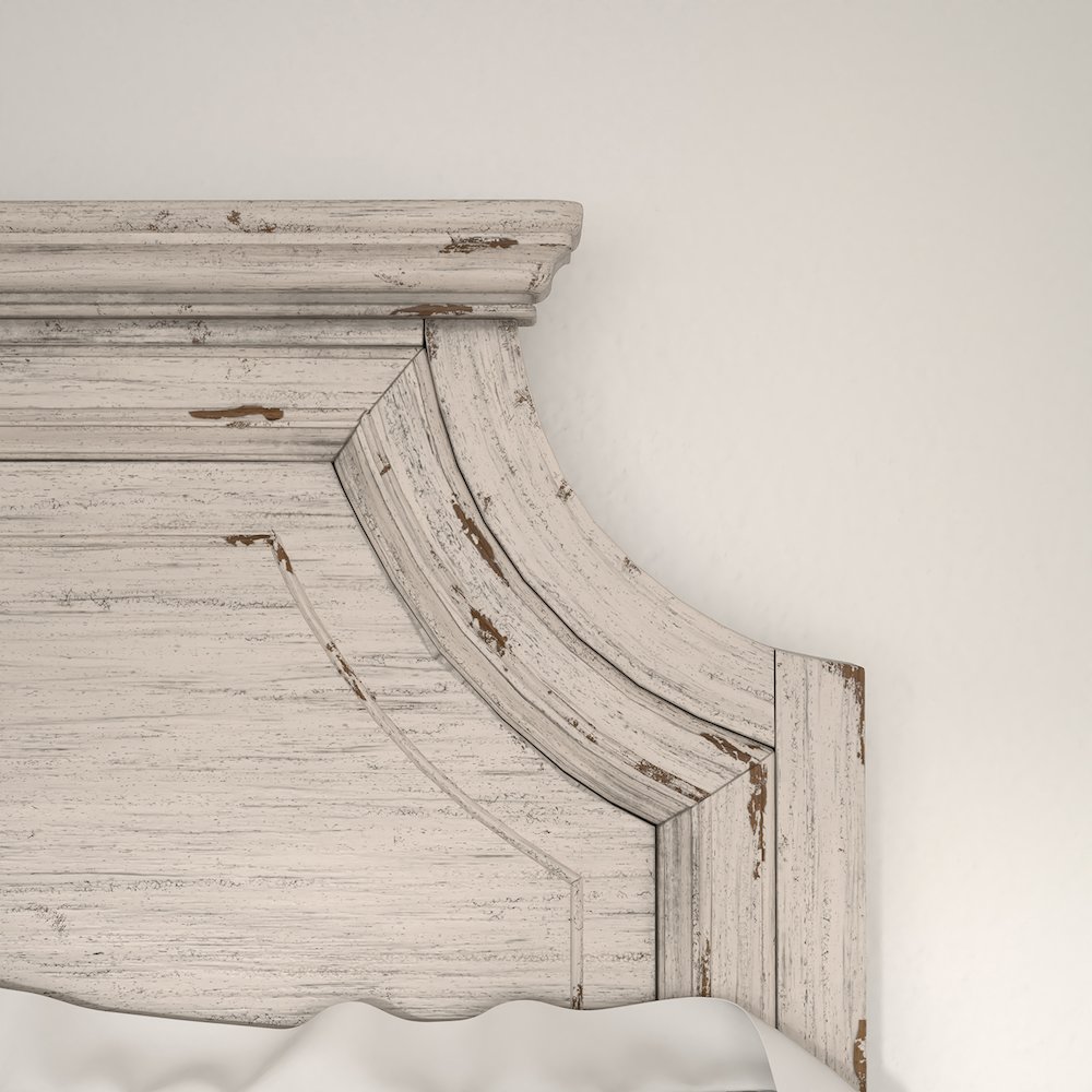 Providence Queen Panel Bed - Antique White. Picture 9