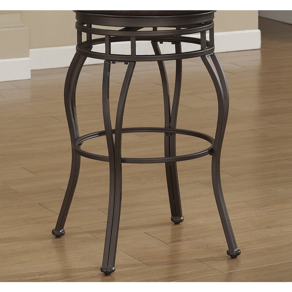 Sienna 34" Backless Metal Swivel Stool - Russet Brown. Picture 6