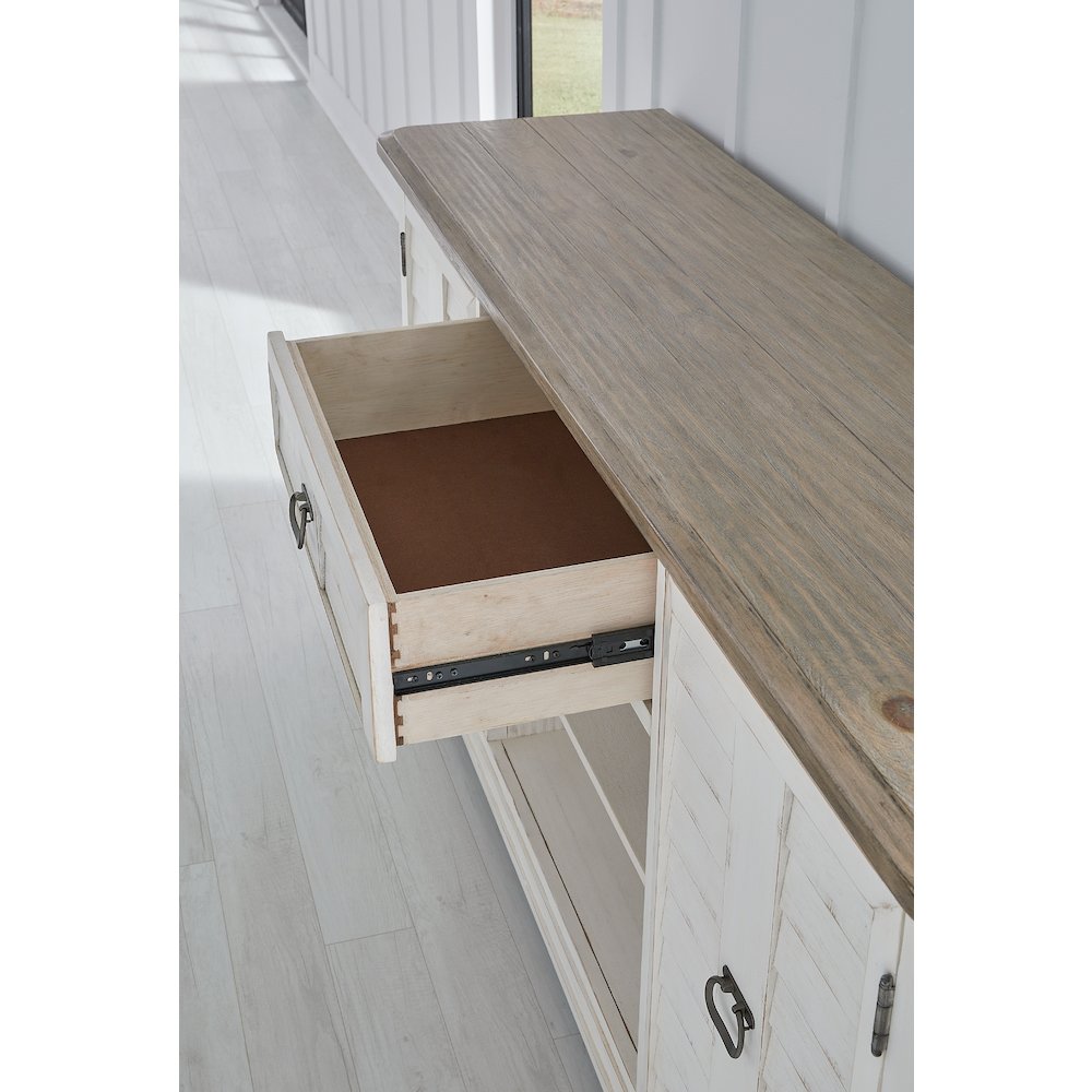 Meadowbrook Server - Whitewash with Sand Top. Picture 4