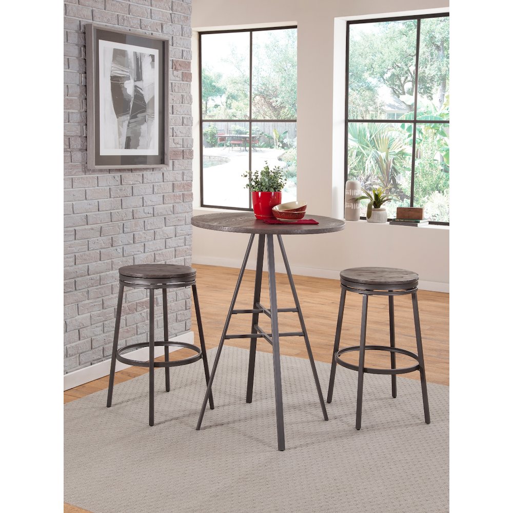 Stockton Round Pub Table - Slate Grey - Grey Oak Top. Picture 4