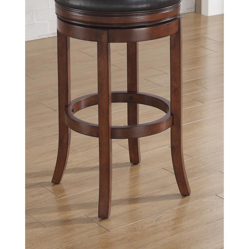 Stella 34" Backless Swivel Stool - Medium Walnut. Picture 2