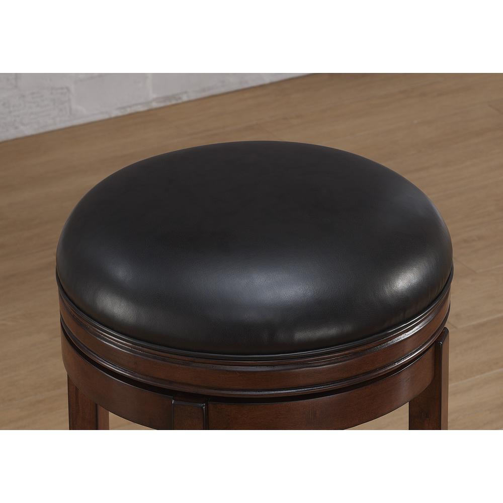 Stella 34" Backless Swivel Stool - Medium Walnut. Picture 3