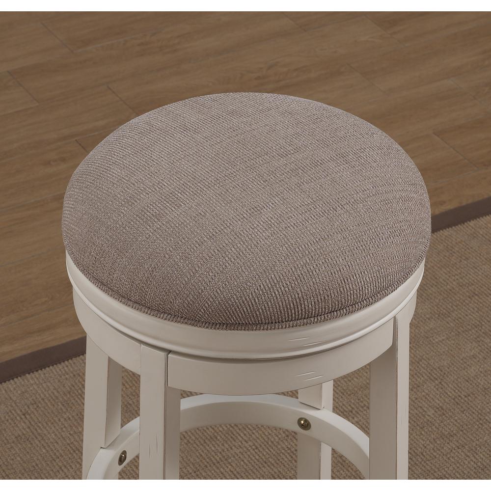 Aversa 26" Backless Swivel Stool - Distressed Antique White. Picture 2