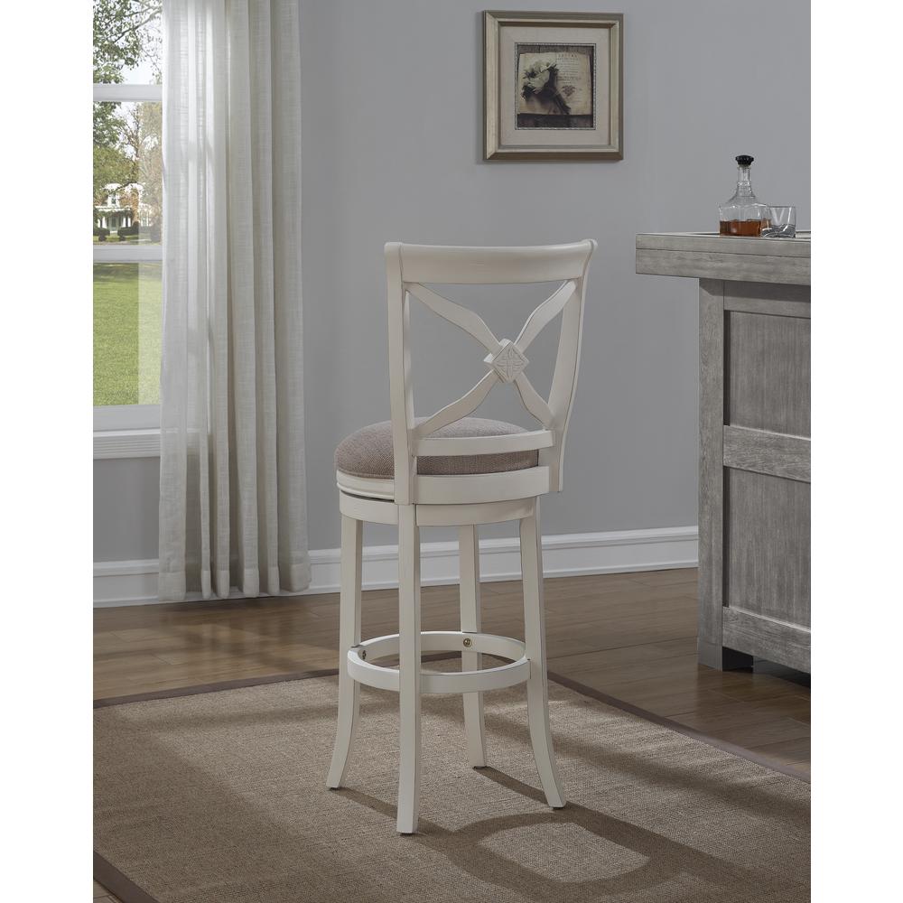 Accera 26" Swivel Stool - Distressed Antique White. Picture 2