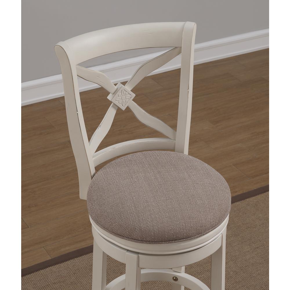 Accera 26" Swivel Stool - Distressed Antique White. Picture 3