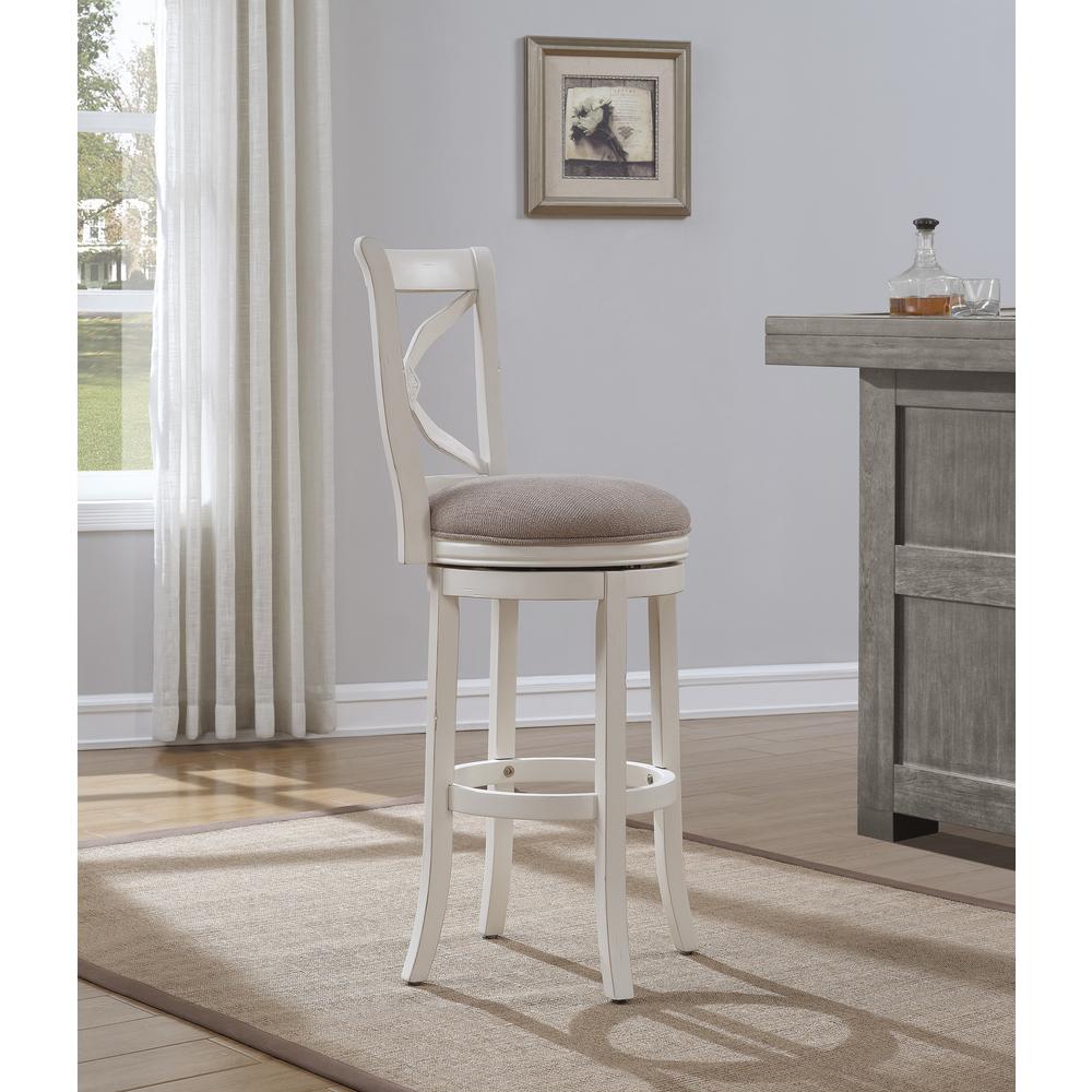 Accera 26" Swivel Stool - Distressed Antique White. Picture 4