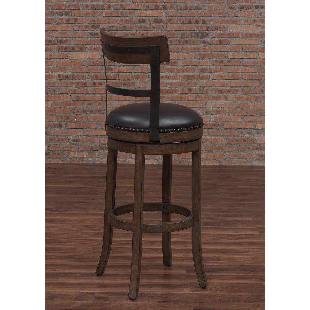 Taranto 34" Bar Swivel Stool - Washed Brown. Picture 4
