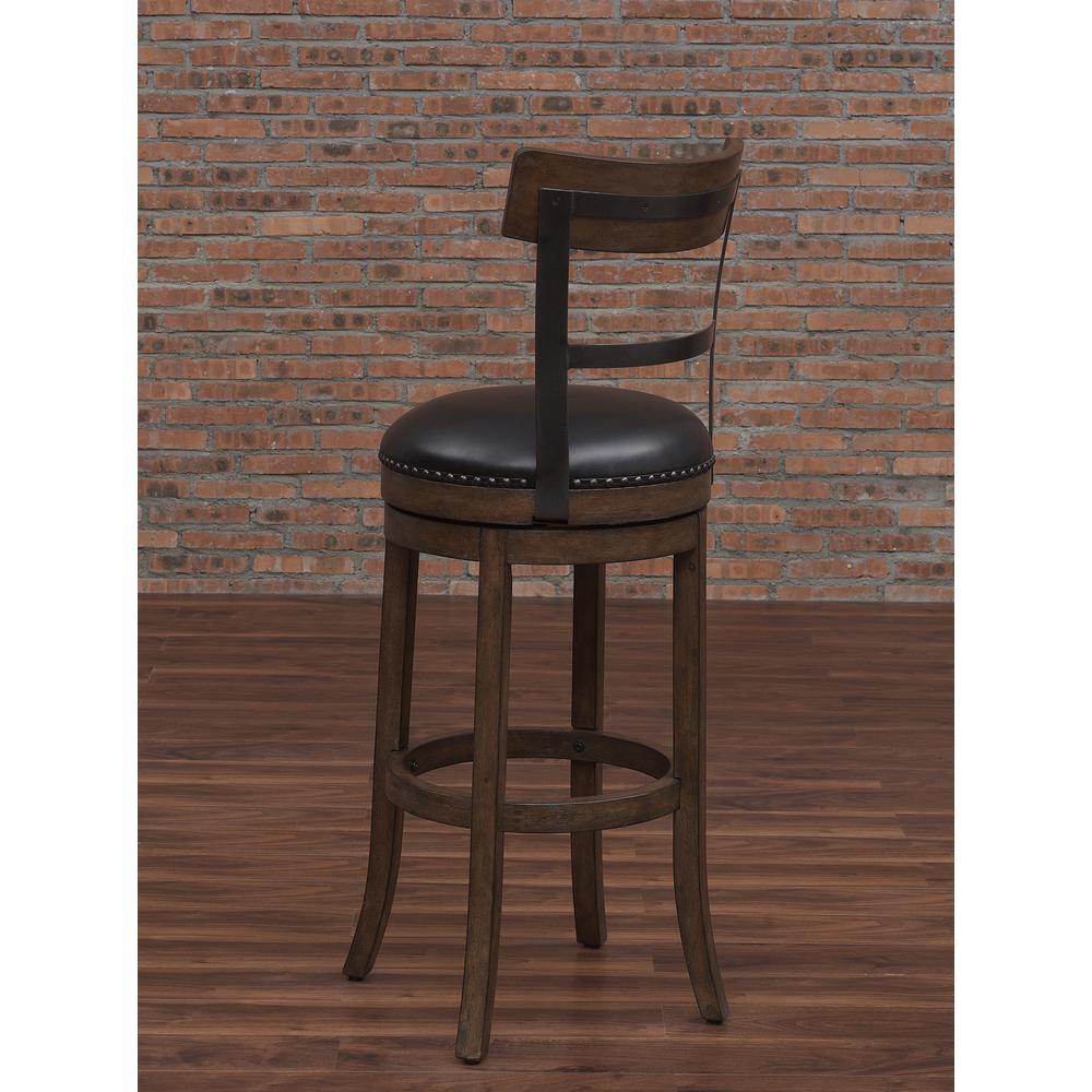 Taranto 34" Bar Swivel Stool - Washed Brown. Picture 1