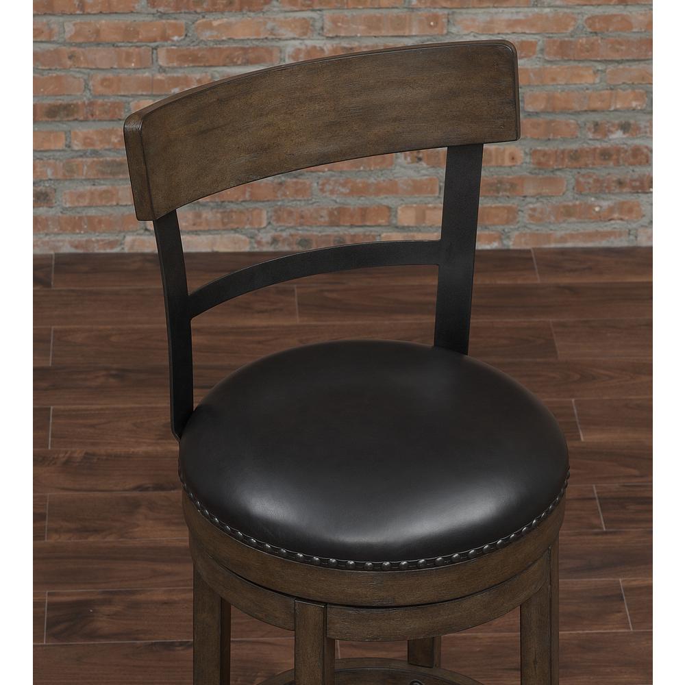 Taranto 34" Bar Swivel Stool - Washed Brown. Picture 2
