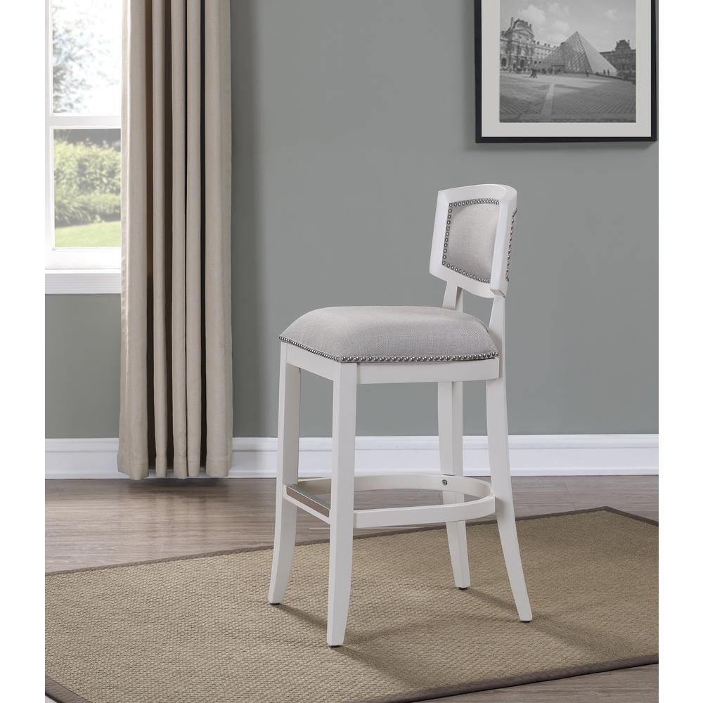 Beverly 26" Stool - Off White Finish. Picture 1